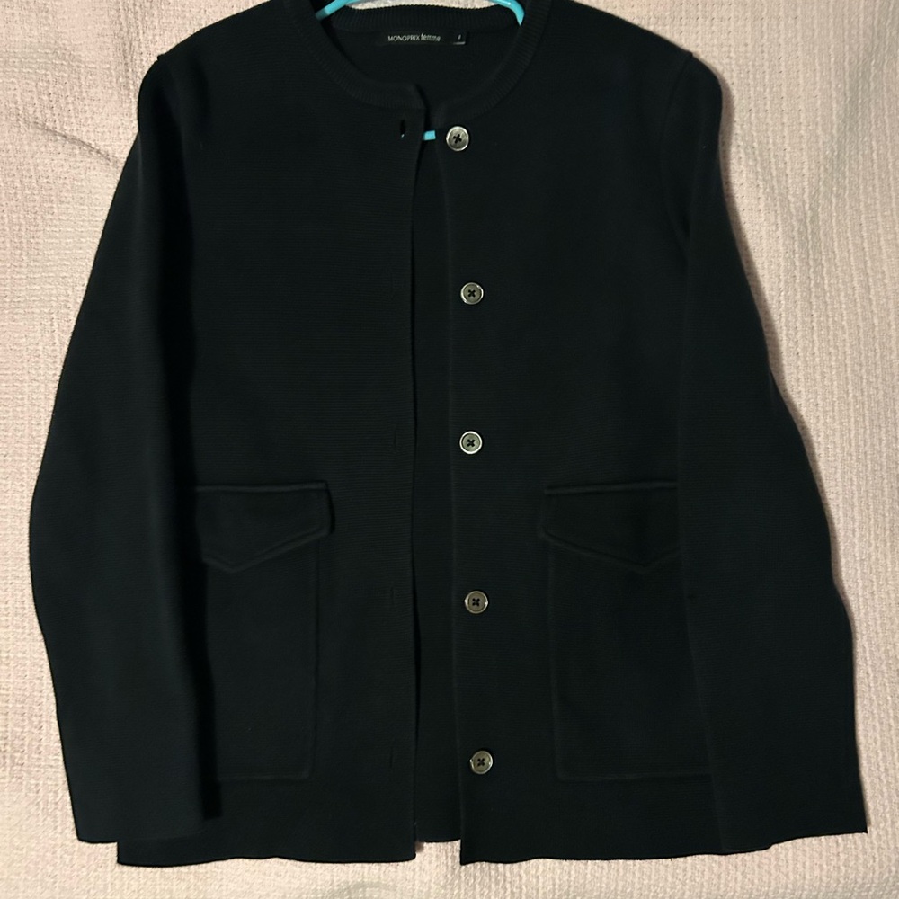 Women’s Navy Button-Up Jacket